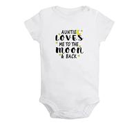 iDzn My Auntie Loves Me To The Moon and Back - Mamelucos divertidos para recién nacidos, monos para bebés, de manga corta, trajes de una pieza