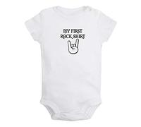 iDzn My First Rock Shirt - Mamelucos divertidos para bebé recién nacido, enterizos unisex novedosos, blanco, 0-6 Months