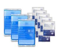 IEA Medical Paquete: juego de compresas frías y calientes: 3 compresas de gel reutilizables (12 x 20 cm) y 10 compresas frías instantáneas para un alivio rápido del dolor en lesiones, deportes y