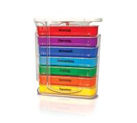 IEA Medical Pastillero 7 días por la mañana, mediodía, tarde, noche | Caja de medicamentos | Pastillero | Transparente 7 días