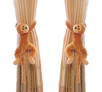 iEasey 1 par de alzapaños de cortina de mono suave felpa animal cortina clips ganchos niños dormitorio cortina decorativa ventana alzapaños bebé selva dormitorio accesorios decoración hogar