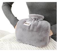 iEasey Botella de agua caliente con funda de forro polar, calentador de manos de invierno de 1,2 L, bolsa de agua caliente de goma esponjosa, para masaje, terapia de frío y calor para aliviar el dolor