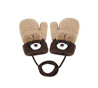 iEasey Cute Bear - Manoplas cálidas de invierno para bebés y niños pequeños, guantes de punto de forro polar para clima frío, guantes de esquí y nieve para bebés y niñas de 0 a 3 años, regalo de oso,