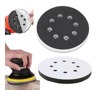 IEBTAWN 1 Pieza Almohadilla de Interfaz de Esponja Autoadhesiva de 125 mm, 8 Agujeros para Pulir, Almohadilla de Pulido Multifunción, Cojín de Lijado Suave para Amoladoras Orbitales (Negro)