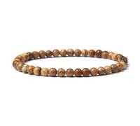 IEBTAWN 1 Pulsera de Esmeralda de 4 mm, Corte Brillante, Piedra Natural, Varios Largos, Amuleto de la Suerte, Regalo Protector (Color Amarillo tierra)