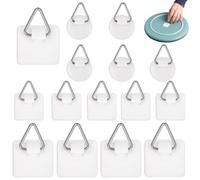 IEBTAWN 15 Piezas Cuelga Cuadros, Pegar Cuadros Sin Clavos Pared, Cuelga Cuadros Adhesivo, Plato Decorativo, Paredes, Hogar, Oficina, Fácil Instalación, Sin Daños