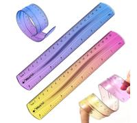 IEBTAWN 2 Reglas Flexibles De Plástico Transparente, Regla De 20 Cm Y Pulgadas, Bordes Suaves Y Superficie Antideslizante, Ideal Para Estudiantes, Niños, Escuela Y Oficina