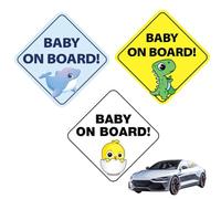 IEBTAWN 3 Piezas Pegatina Bebe A Bordo Coche, Bebé À Bordo Pegatinas Coche 11.4X 11.4 Cm, Pegatinas De Bebe A Bordo, Pegatina Resistente A Uv E Impermeable, Bebé Sticker