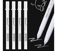 IEBTAWN 4 Piezas Bolígrafos De Gel, Rotulador Blanco, Punta 0.8Mm, Alta Precisión, Para Manualidades, Dibujo, Diseño, Arte, Proyectos Creativos, Scrapbooking