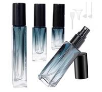 IEBTAWN 4 Piezas Botella De Perfume 3/5/8/10Ml, Bote Colonia Recargable Contenedor De Perfume De Viaje, Adecuadas Para Viaje Hombres Y Mujeres