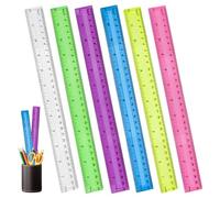 IEBTAWN Juego De Reglas De Plástico De 6 Piezas, 30 Cm, Para Medir Y Dibujar Líneas Claras Y Precisas, Aptas Para Uso Escolar, En La Oficina Y En El Hogar