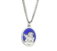 IEBTWN 1 Pieza Collar, Colgante Medalla Ángel De La Guarda Para Bautizo Nacimiento Niño Bebé, Joyería Religiosa, Regalo De Comunión Bautizo, Protección Amuleto, Collar Para Mujer Hombre