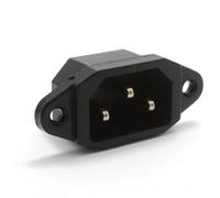 IEC 10a C14 3 Pines Chasis Panel Montar Clavija Pines Conector 6,35 mm TABS