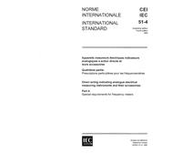 IEC 60051-4 Ed. 4.0 b:1984, Direct acting indicating analogue electrical measuring instruments and their accessories. Part 4: Special requirements for frequency meters