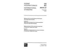 IEC 60151-21 Ed. 1.0 b:1969, Measurements of the electrical properties of electronic tubes and valves. Part 21: Methods of measurement of cross- modulation in electronic tubes and valves