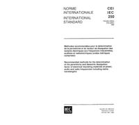 IEC 60250 Ed. 1.0 b:1969, Recommended methods for the determination of the permittivity and dielectric dissipation factor of electrical insulating ... radio frequencies including metre wavelengths
