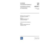 IEC 60254-1 Ed. 4.0 b:2005, Lead-acid traction batteries - Part 1: General requirements and methods of tests