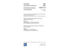 IEC 60331-12 Ed. 1.0 b:2002, Tests for electric cables under fire conditions - Circuit integrity - Part 12: Apparatus - Fire with shock at a temperature of at least 830 C