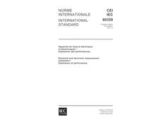 IEC 60359 Ed. 3.0 b:2001, Electrical and electronic measurement equipment - Expression of performance