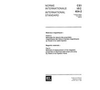 IEC 60404-2 Ed. 3.0 b:1996, Magnetic materials - Part 2: Methods of measurement of the magnetic properties of electrical steel sheet and strip by means of an Epstein frame