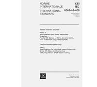 IEC 60684-3-409 Ed. 1.0 b:1999, Flexible insulating sleeving - Part 3: Specifications for individual types of sleeving - Sheet 409: Glass textile sleeving with polyurethane (PUR)-based coating