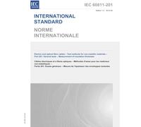 IEC 60811-201 Ed. 1.0 b:2012 First Edition: Electric and optical fibre cables - Test methods for non-metallic materials - Part 201: General tests - Measurement of insulation thickness