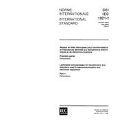 IEC 61021-1 Ed. 1.0 b:1990, Laminated core packages for transformers and inductors used in telecommunication and electronic equipment - Part 1: Dimensions