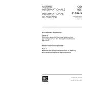 IEC 61094-5 Ed. 1.0 b:2001, Measurement microphones - Part 5: Methods for pressure calibration of working standard microphones by comparison