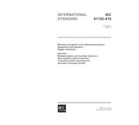 IEC 61162-410 Ed. 1.0 en:2001, Maritime navigation and radiocommunication equipment and systems - Digital interfaces - Part 410: Multiple talkers and ... profile requirements and basic transport pr
