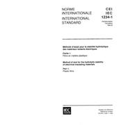 IEC 61234-1 Ed. 1.0 b:1994, Method of test for the hydrolitic stability of electrical insulating materials - Part 1: Plastic films