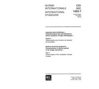 IEC 61262-7 Ed. 1.0 b:1995, Medical electrical equipment - Characteristics of electro-optical X-ray image intensifiers - Part 7: Determination of the modulation transfer function