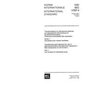 IEC 61797-1 Ed. 1.0 b:1996, Transformers and inductors for use in telecommunication and electronic equipment - Main dimensions of coil formers - Part 1: Coil formers for laminated cores