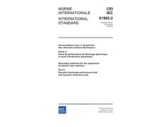 IEC 61982-2 Ed. 1.0 b:2002, Secondary batteries for the propulsion of electric road vehicles - Part 2: Dynamic discharge performance test and dynamic endurance test