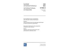 IEC 61982-2 Ed. 1.0 b:2002, Secondary batteries for the propulsion of electric road vehicles - Part 2: Dynamic discharge performance test and dynamic endurance test