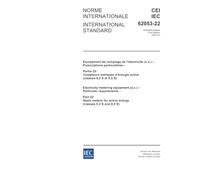 IEC 62053-22 Ed. 1.0 b:2003, Electricity metering equipment (a.c.) - Particular Requirements - Part 22: Static meters for active energy (classes 0,2 S and 0,5 S)