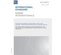 IEC 62675 Ed. 1.0 b:2014, First Edition: Secondary cells and batteries containing alkaline or other non-acid electrolytes - Sealed nickel-metal hydride prismatic rechargeable single cells