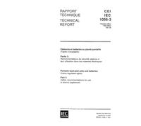 IEC/TR 61056-3 Ed. 1.0 b:1991, Portable lead-acid cells and batteries (Valve-regulated types) - Part 3: Safety recommendations for use in electric appliances