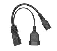 IEC320 C14 to IEC320 C13 and EU Power Cord Professional Y Splitter Power Plug Cord 12.6in 10A 250V - PJ