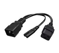 IEC320 C20 a IEC320 C7+C19 AC-POWER cable adaptador de 3 terminales a hembra cable de alimentación