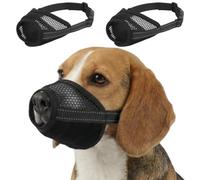 IECOii 2 bozales para perros contra mordeduras y ladrones, fácil de limpiar, de malla transpirable, para el cuidado del pelo, visitas al veterinario y paseos, apto para perros medianos, color negro