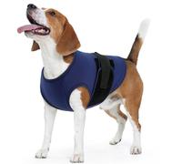 IECOii Chaleco calmante para perros para la ansiedad, ajustable y elástico, para separación de tormentas, alivio del estrés por ruido fuerte, chaqueta calmante transpirable para perros, azul oscuro