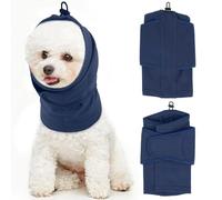 IECOii Envoltura para orejas para perros, hematoma suave con gancho y bucle ajustable, sin agitación, sudadera con capucha calmante para perros para tormentas eléctricas, fuegos artificiales