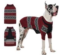 IECOii Suéter de gran danés, suéter de perro 4XL para razas gigantes macho, suéteres cálidos para perros con patrón Fair Isle para caminar en otoño e invierno, suéter de cuello medio grueso y elástico