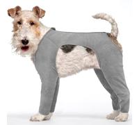 IECOii Traje de recuperación de cirugía para perros con cremallera trasera, manga antilamidos, chaleco médico transpirable para perros y bebés después de la cirugía, con piernas alternativa a un cono