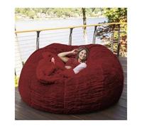 IEDHNGXN Puff, Sillón, Cama Gigante con Funda De Piel Ultra Suave For Adultos, Redonda Y Grande (sin Relleno, Solo)(Red Wine,6FT)
