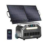 IEE 2400W (4800W Pico) Estación de Energía Portátil P2400, 2048Wh Generador Solar con Panel de 100W, Batería LiFePO4, Carga Rápida 1h, APP, 16 Puertos para Camping, Caravana, Emergencias