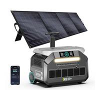 IEE 3200W Estación de Energía Portátil P3200 con Panel Solar 200W, Generador Solar 2048Wh, Batería LiFePO4, Carga al 80% en 45 min, APP, 16 Puertos, Power Station para Camping, Caravana y Emergencias