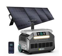 IEE 3200W Estación de Energía Portátil P3200 con Panel Solar 400W, Generador Solar 2048Wh, Batería LiFePO4, Carga al 80% en 45 min, APP, 16 Puertos, Power Station para Camping, Caravana y Emergencias