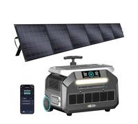 IEE 3200W Generador Solar P3200 con Paneles Solares 500W, 2048Wh Estación de Energía Portátil, LiFePO₄, Carga 80% en 45 min, Aplicación, 16 Puertos, Power Station para Camping, Caravana y Emergencias