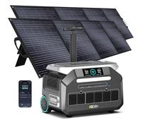 IEE P3200 Estación de Energía Portátil 3200W con 2 Paneles Solares 200W, 2048Wh Generador Solar LiFePO₄, Carga 80% en 45 min, APP, 16 Puertos, Power Station para Camping, Caravana y Emergencias